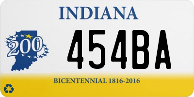 IN license plate 454BA