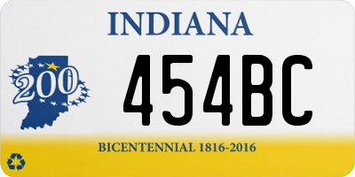 IN license plate 454BC