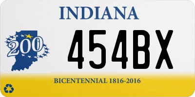 IN license plate 454BX