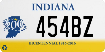 IN license plate 454BZ