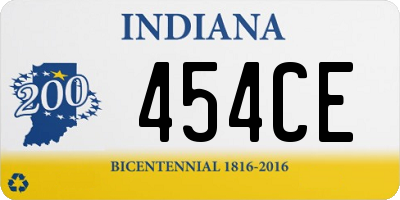 IN license plate 454CE