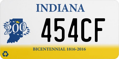 IN license plate 454CF