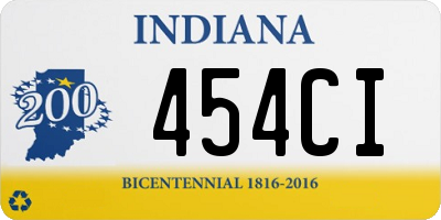 IN license plate 454CI