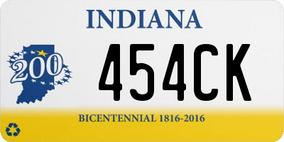 IN license plate 454CK