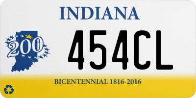 IN license plate 454CL