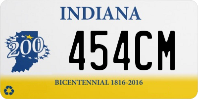 IN license plate 454CM