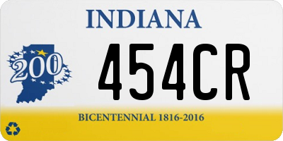 IN license plate 454CR