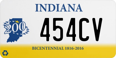 IN license plate 454CV