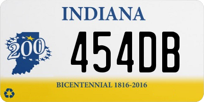 IN license plate 454DB