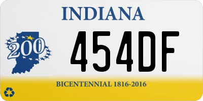 IN license plate 454DF