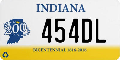 IN license plate 454DL