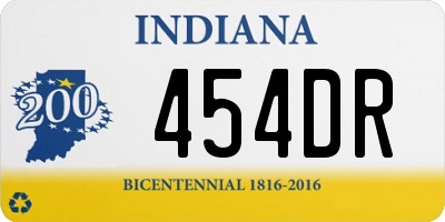 IN license plate 454DR