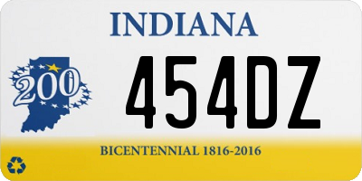 IN license plate 454DZ