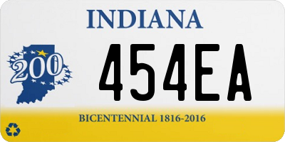 IN license plate 454EA