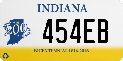 IN license plate 454EB