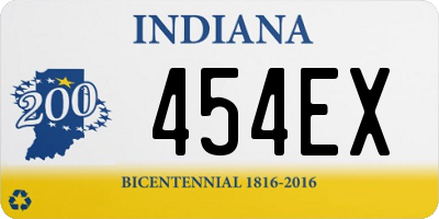 IN license plate 454EX