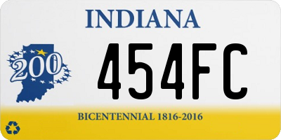 IN license plate 454FC