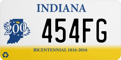 IN license plate 454FG