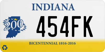 IN license plate 454FK