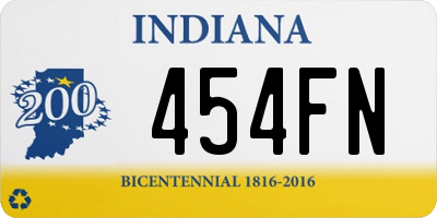 IN license plate 454FN