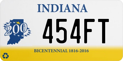IN license plate 454FT