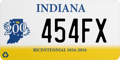 IN license plate 454FX