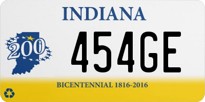 IN license plate 454GE