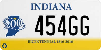 IN license plate 454GG