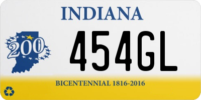 IN license plate 454GL