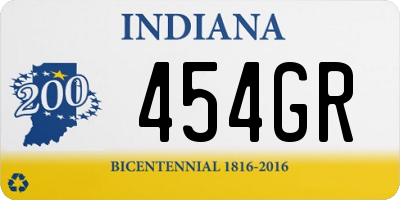 IN license plate 454GR