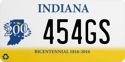 IN license plate 454GS