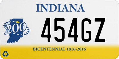 IN license plate 454GZ