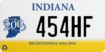 IN license plate 454HF