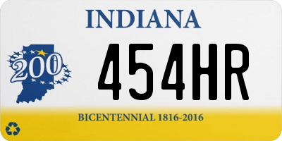 IN license plate 454HR