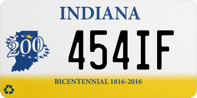 IN license plate 454IF