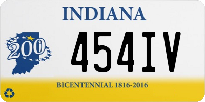 IN license plate 454IV