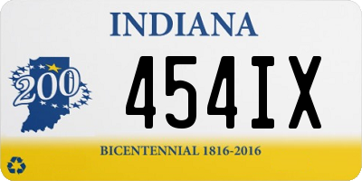 IN license plate 454IX