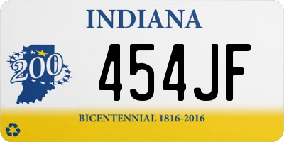 IN license plate 454JF