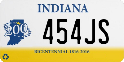 IN license plate 454JS