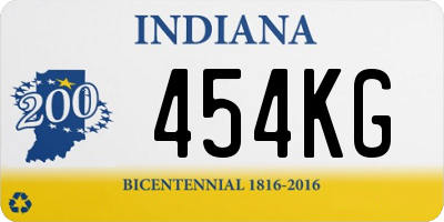 IN license plate 454KG