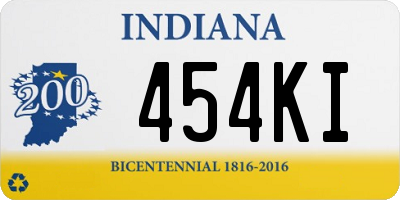 IN license plate 454KI