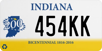 IN license plate 454KK