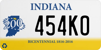 IN license plate 454KO