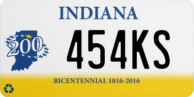 IN license plate 454KS