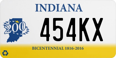 IN license plate 454KX