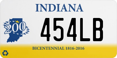 IN license plate 454LB