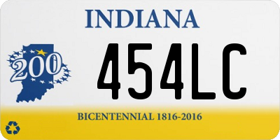 IN license plate 454LC