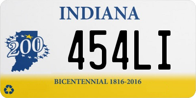 IN license plate 454LI