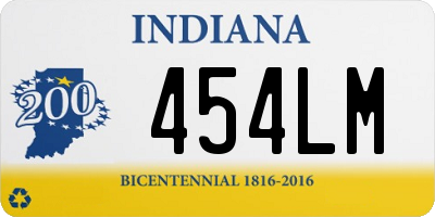 IN license plate 454LM