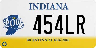 IN license plate 454LR